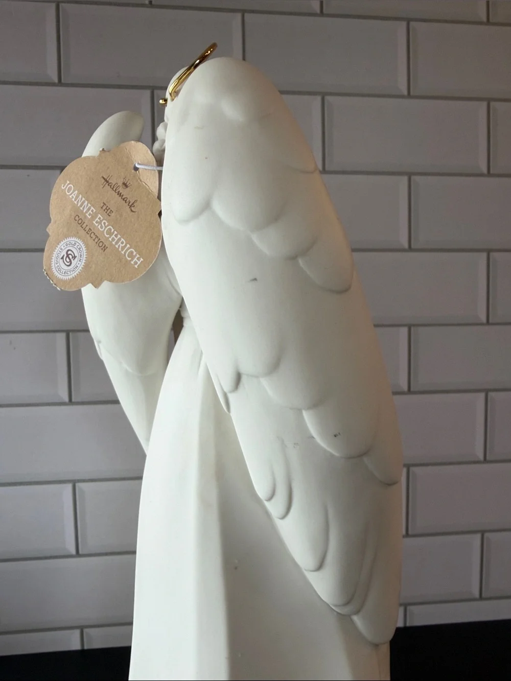 Hallmark White and Gold Ceramic Angel Nativity Lantern